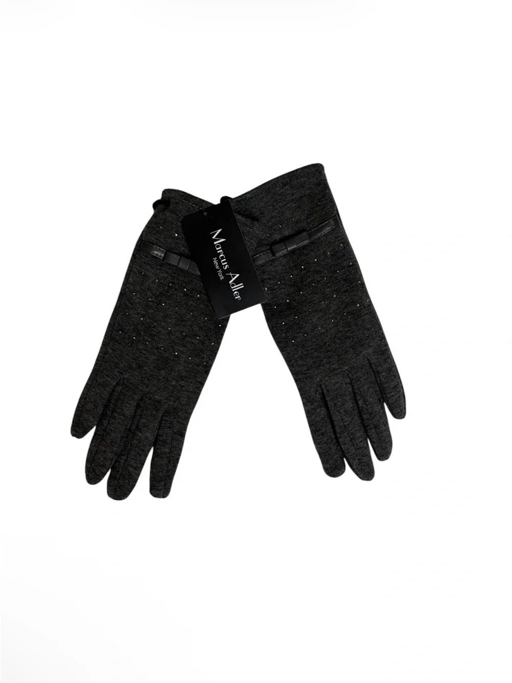 NWT Marcus Adler gray cotton studded touchscreen gloves